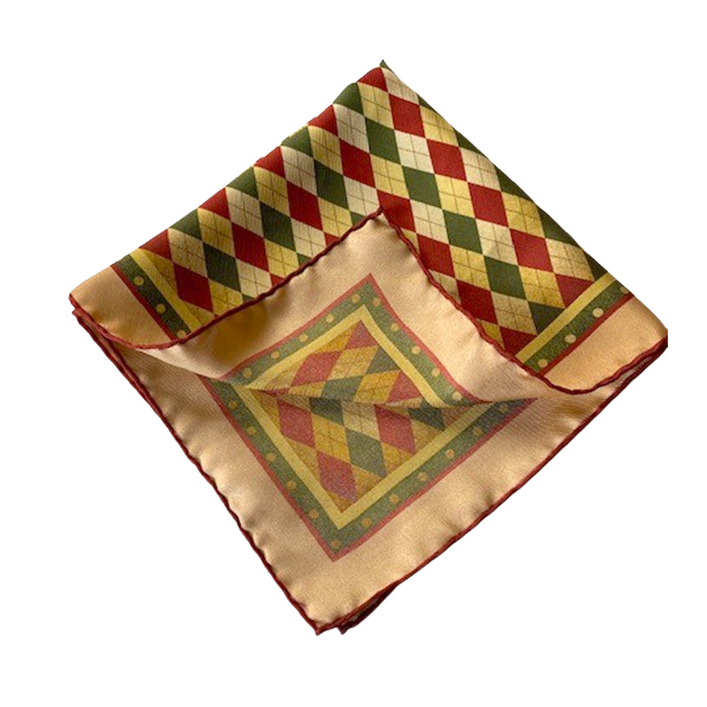 Batic / Batistă din mătase naturală – Arlequin Vintage