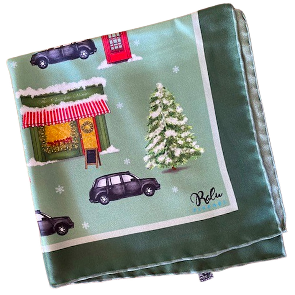 Batistă de rever din mătase Magic Winter in London (Ediție Limitată)