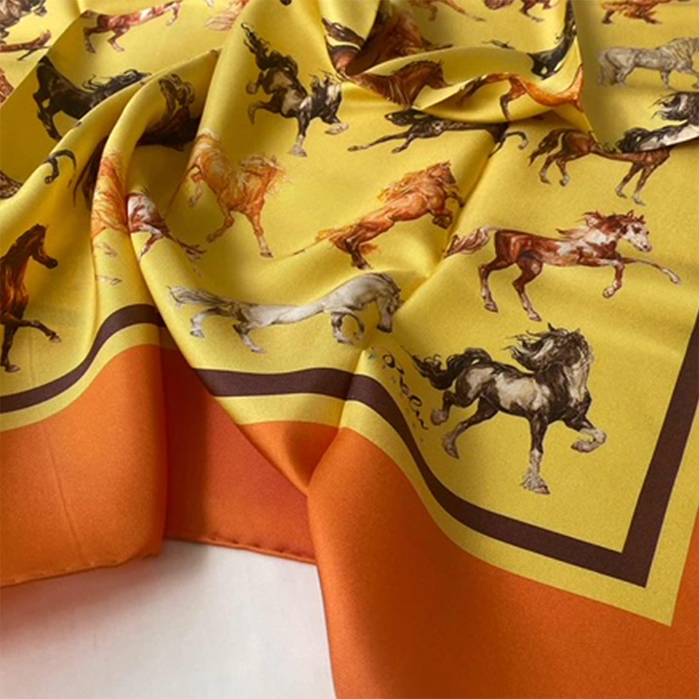 MAJESTIC HORSES ORANGE SCARF OM 2