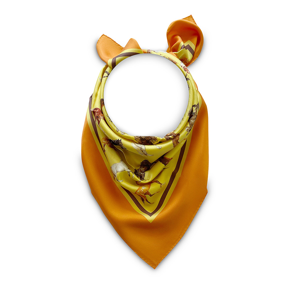 MAJESTIC HORSES ORANGE SCARF OM 4