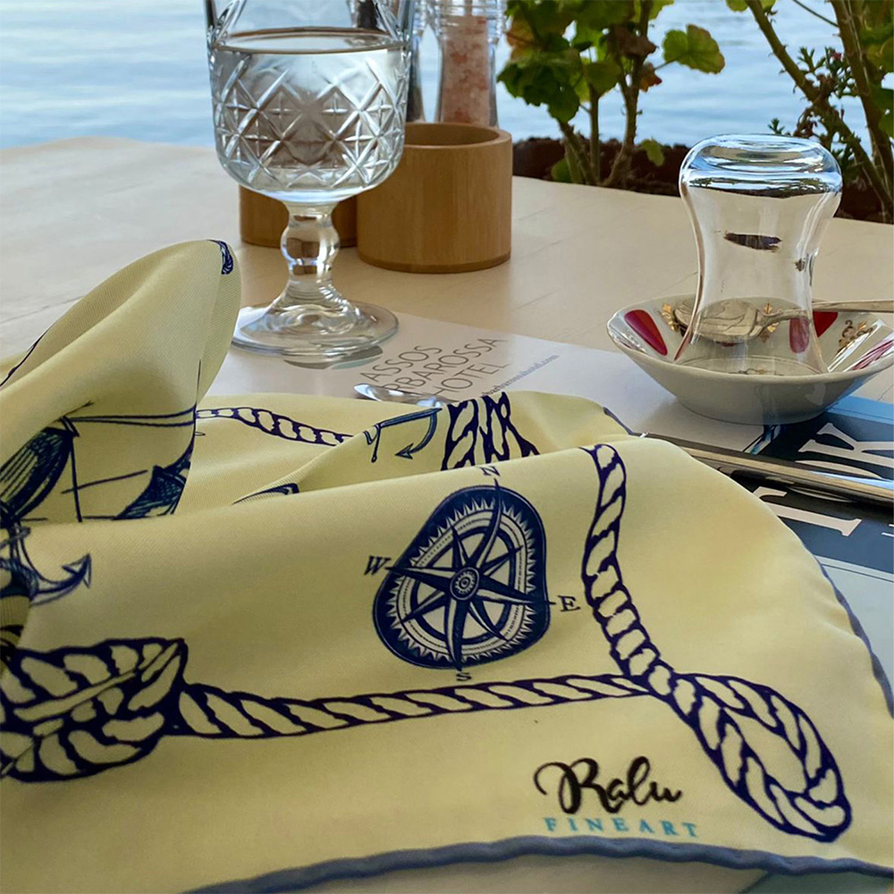 NAUTICAL CHIC IVORY POCKET SQUARE OM 1