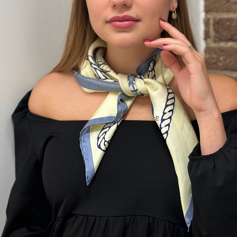NAUTICAL CHIC IVORY SCARF OM 2