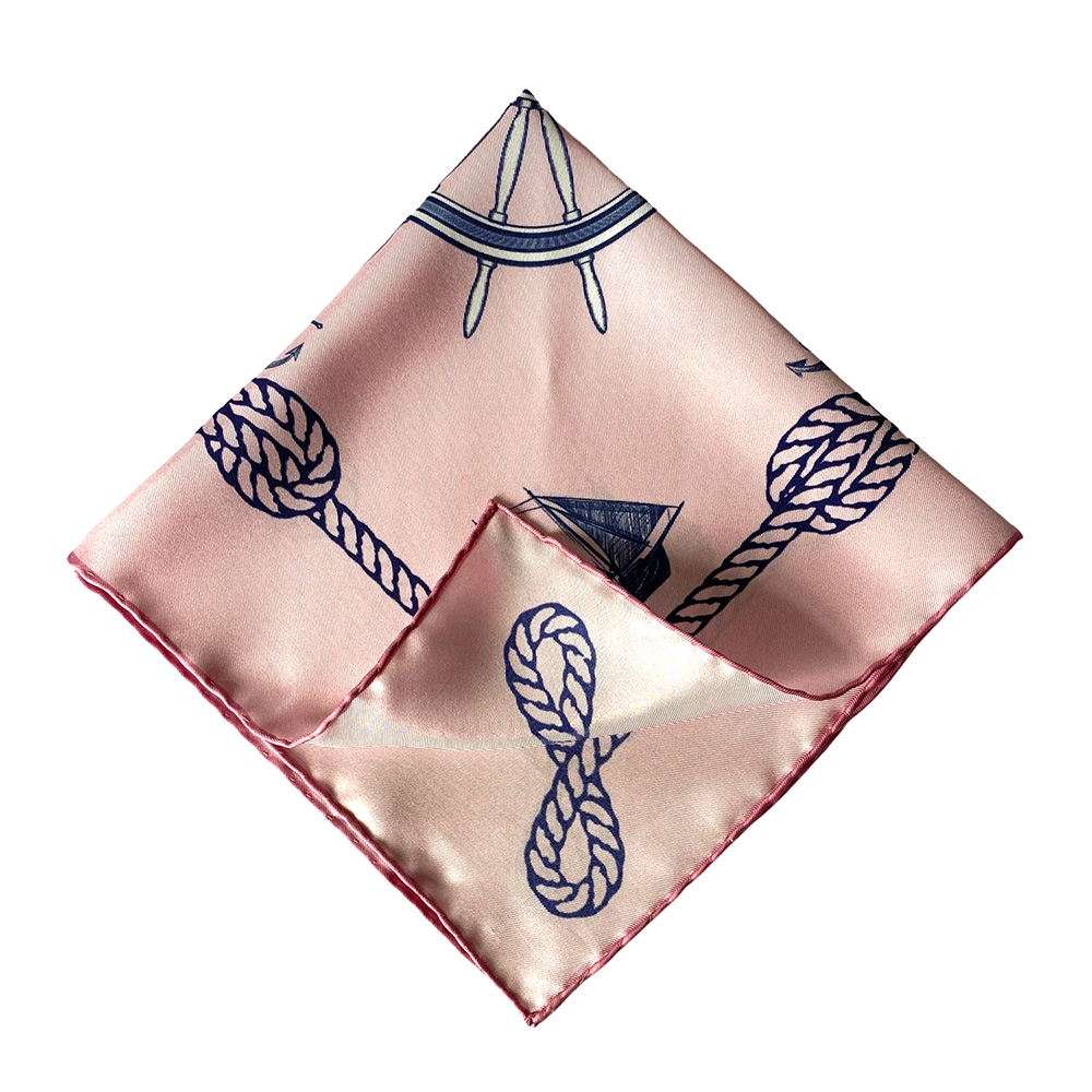 Batistă din mătase naturală – Nautical Chic Pink Neckerchief