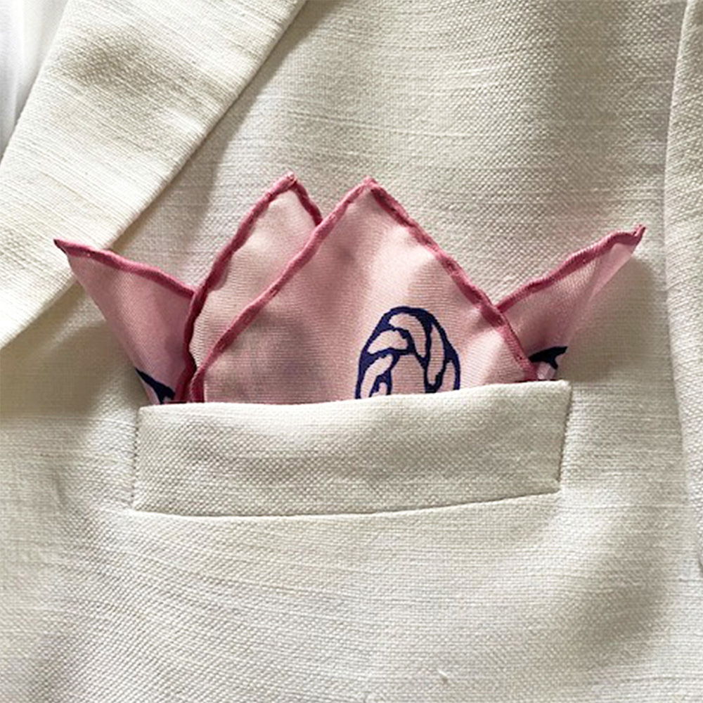 NAUTICAL CHIC ROSE POCKET SQUARE OM 4