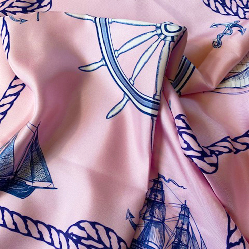 Eșarfă din mătase naturală – Nautical Chic Pink