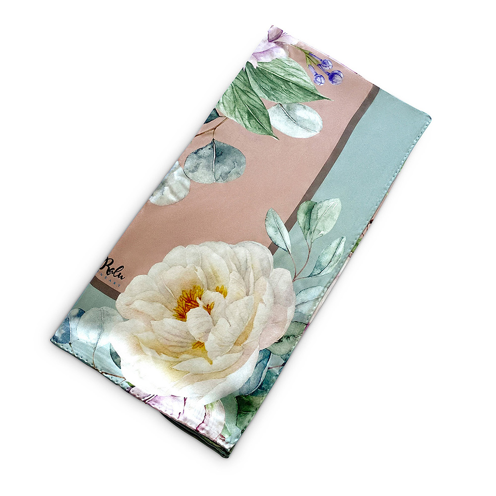 OPULENT PEONIES Neckerchief or Pocket Square