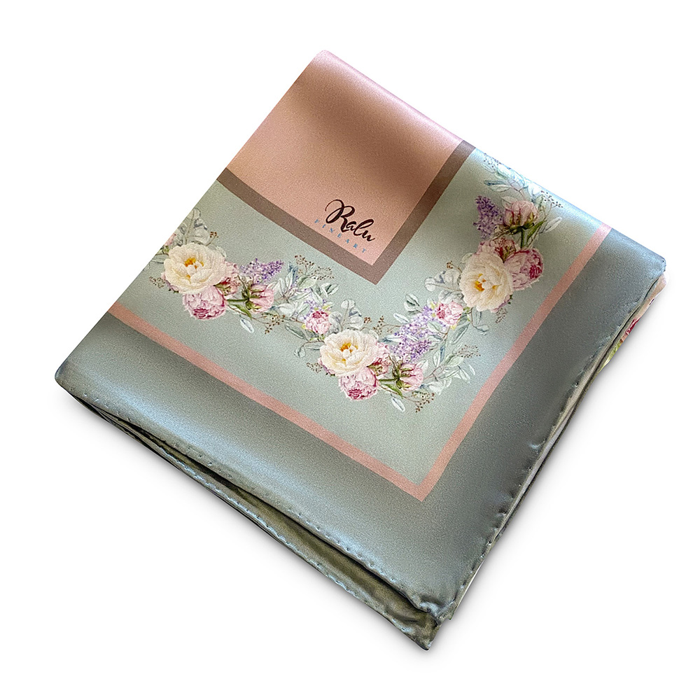 RAVISHING PEONIES Neckerchief or Pocket Square