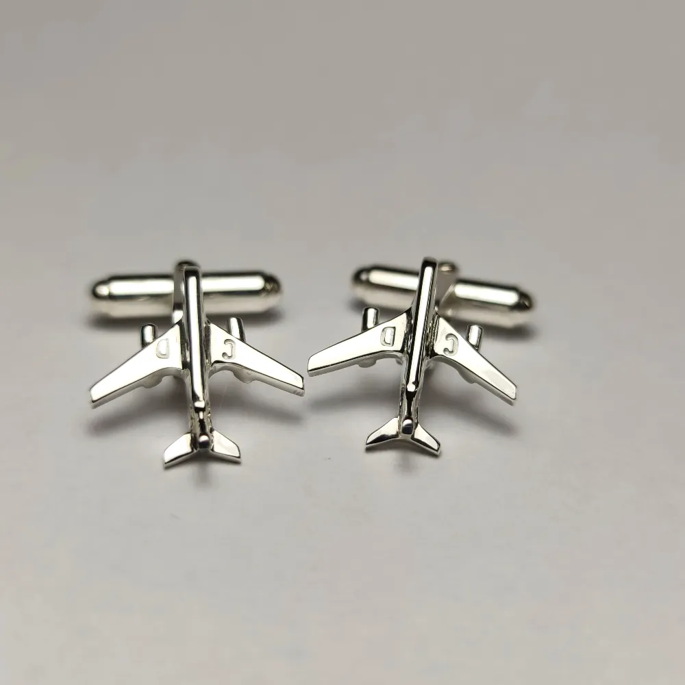 Butoni Avion din argint