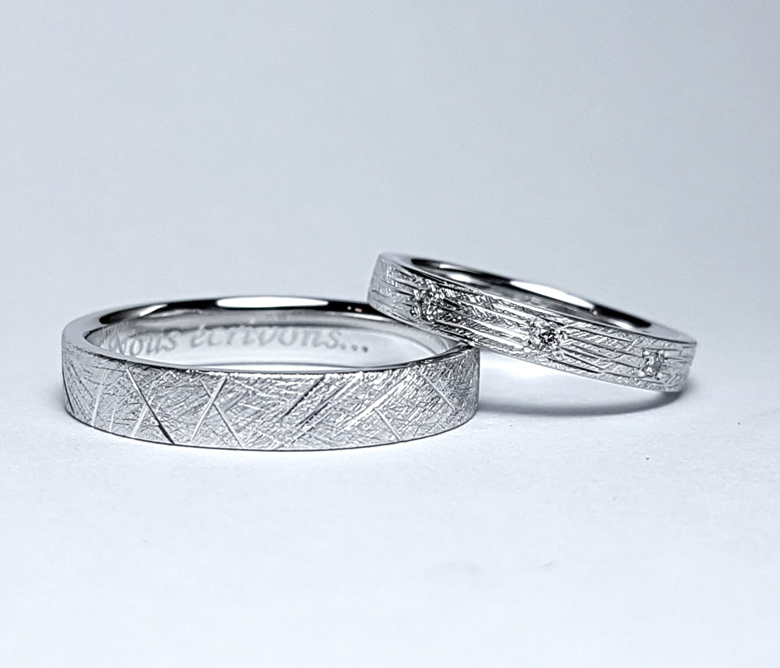 Verighete texturate, cu diamante