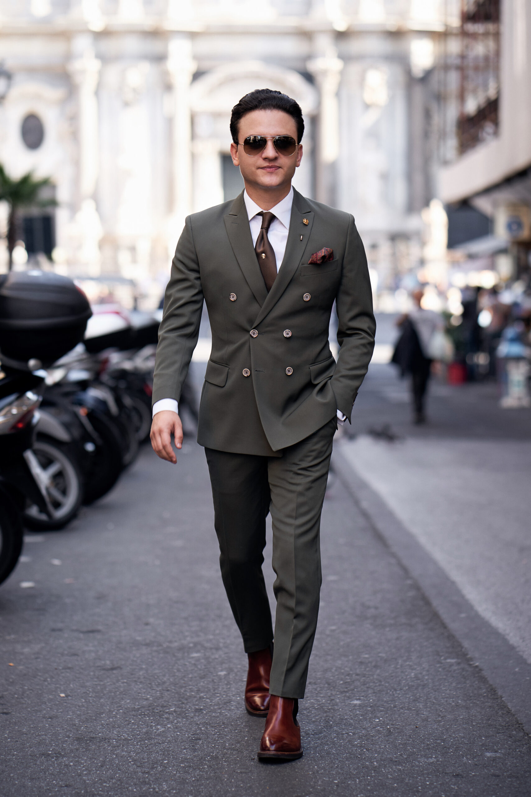 Costum Double-Breasted "Green Regent"